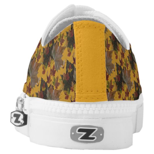 Sycamore Maple Leaves Pattern Low Top Shoes (Left Shoe Back)