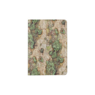 Sycamore Tree Bark Moss Lichen Passport Holder