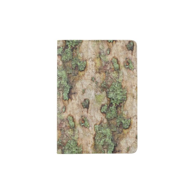 Sycamore Tree Bark Moss Lichen Passport Holder (Front)