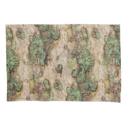 Sycamore Tree Bark Moss Lichen Pillow Case