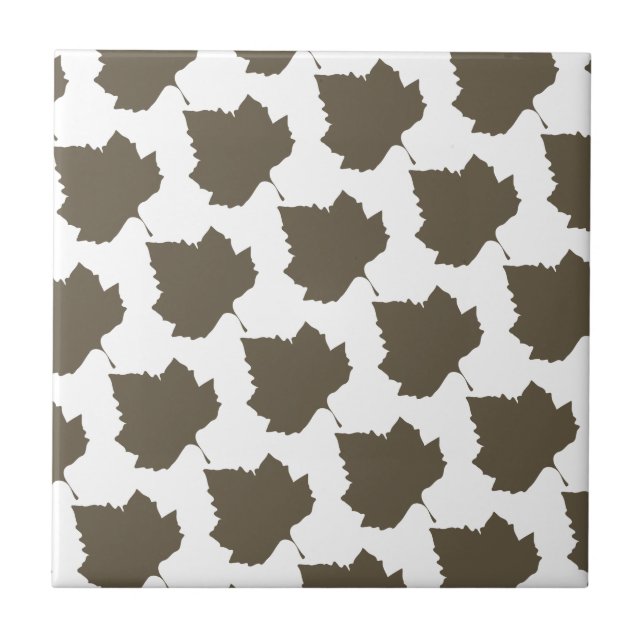 Sycamore Tree Brown Leaf Pattern Ceramic Tile (Front)