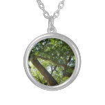 Sycamore Tree Green Nature Silver Plated Necklace