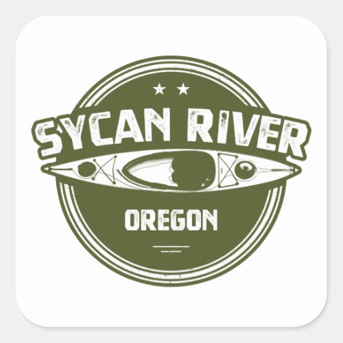 Sycan River Oregon Kayaking Square Sticker