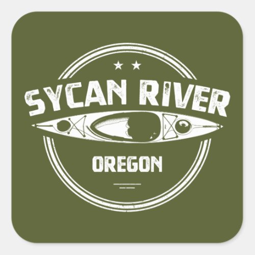 Sycan River Oregon Kayaking Square Sticker