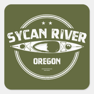 Sycan River Oregon Kayaking Square Sticker