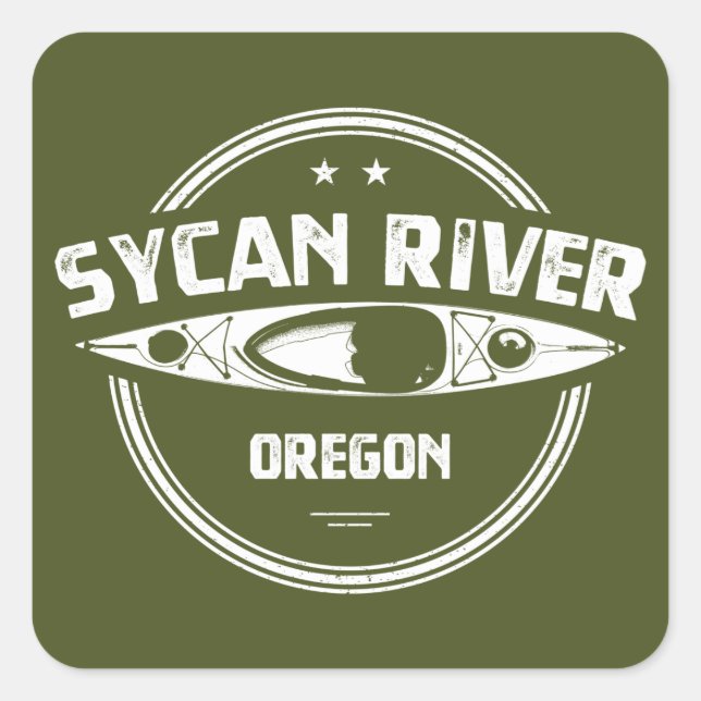 Sycan River Oregon Kayaking Square Sticker (Front)