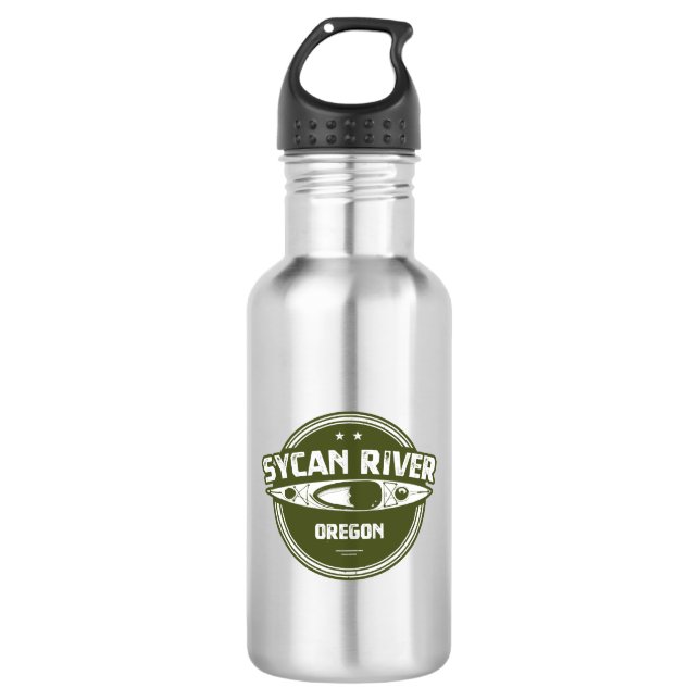Sycan River Oregon Kayaking Stainless Steel Water Bottle (Front)