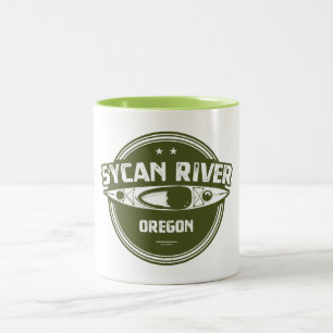 Sycan River Oregon Kayaking Two-Tone Coffee Mug