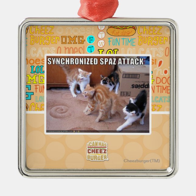 Sychronized Spaz Attack Metal Ornament (Front)
