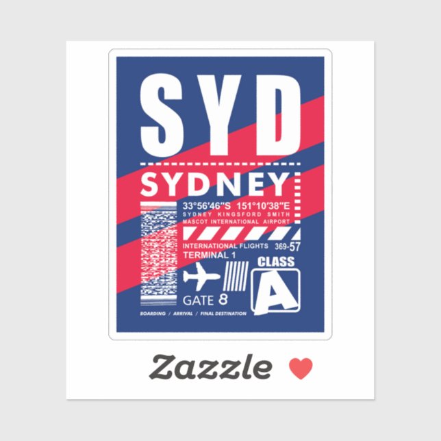 SYD Sydney Airport Sticker (Sheet)