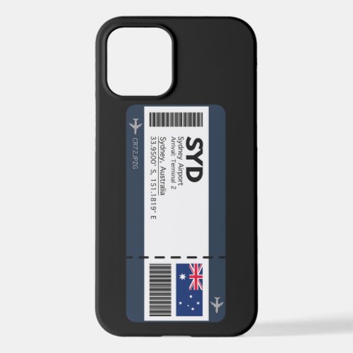 SYD Sydney Boarding Pass _ Australia Ticket iPhone 12 Case