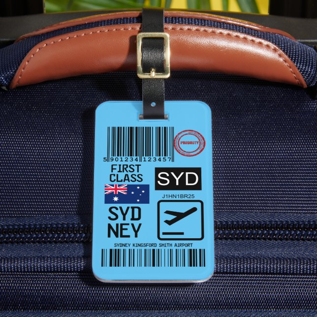 Sydney airport travel tag (Front Insitu 2)