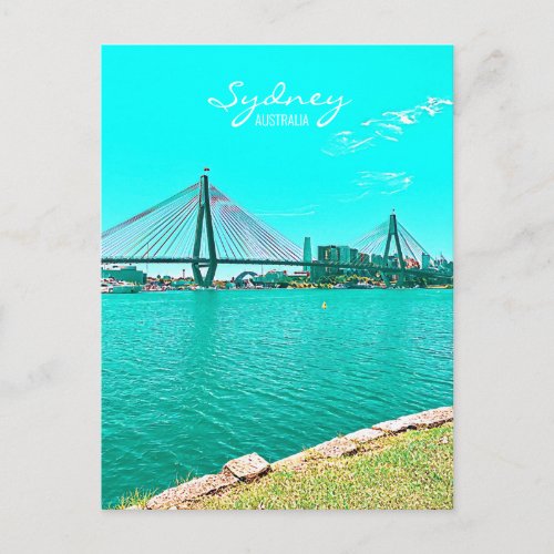 Sydney ANZAC Bridge harbour scene Postcard