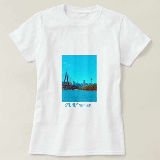 Sydney ANZAC Bridge harbour scene T-Shirt (Design Front)