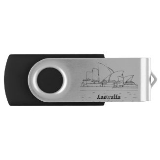 Sydney Australia Art Vacation Drawing Vacation Art Flash Drive