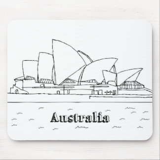 Sydney Australia Art Vacation Drawing Vacation Art Mouse Pad