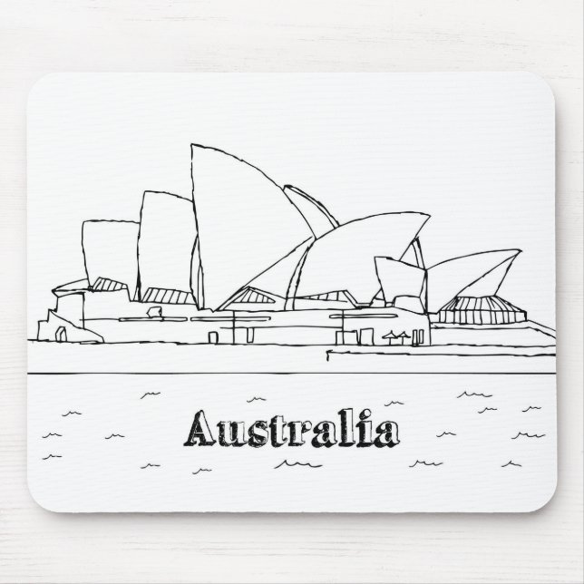 Sydney Australia Art Vacation Drawing Vacation Art Mouse Pad (Front)