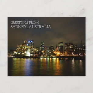 Sydney Australia At Night Postcard