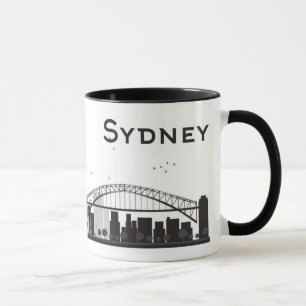 Sydney, Australia Black & White City Skyline Mug