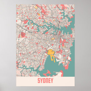 Sydney - Australia Chalk City Map Poster