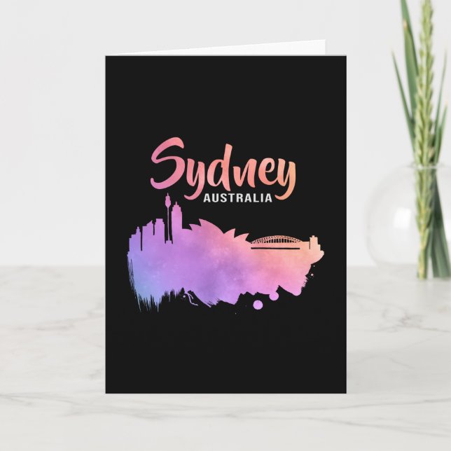 Sydney Australia City Cityscape Skyline Funny Gift Card (Front)