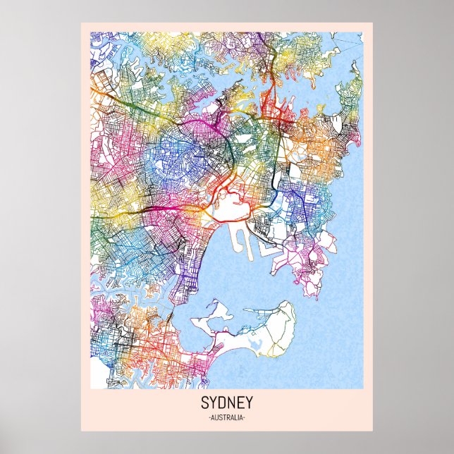 Sydney Australia City Map Poster (Front)