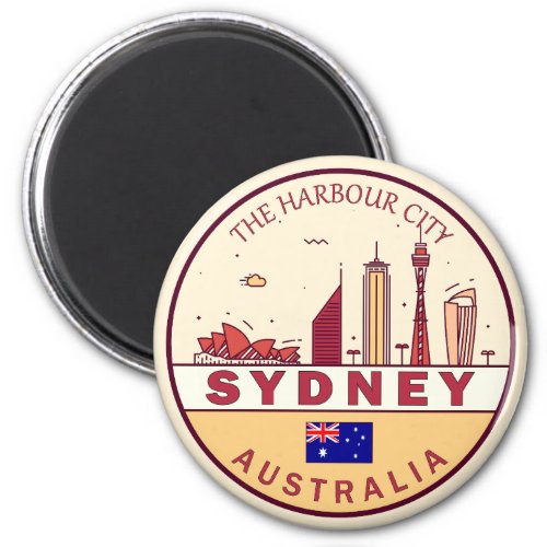 Sydney Australia City Skyline Emblem Magnet