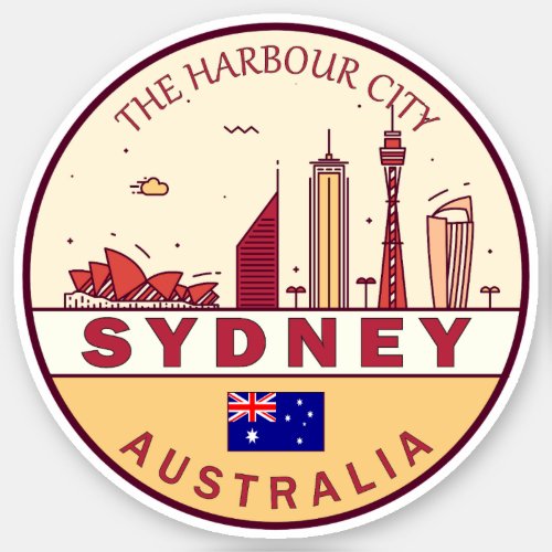 Sydney Australia City Skyline Emblem Sticker