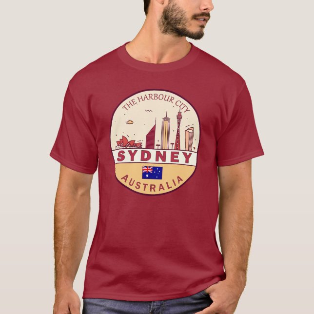 Sydney Australia City Skyline Emblem T-Shirt (Front)