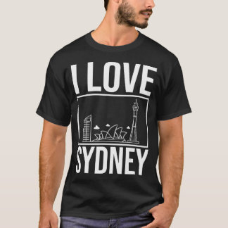 Sydney Australia City Skyline Map Travel T-Shirt