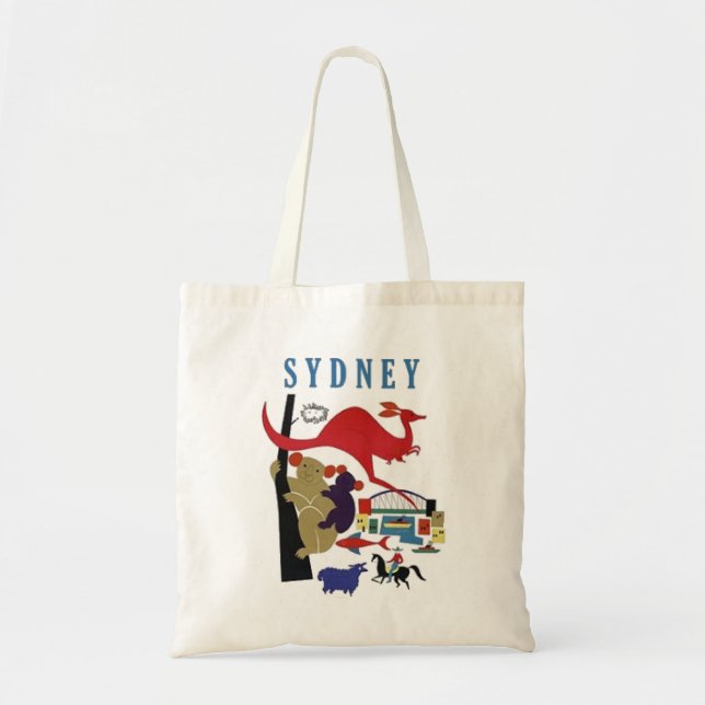 Sydney Australia Cute Fun Travel Souvenir Tote Bag (Front)