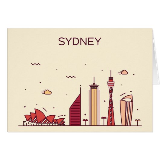 Sydney, Australia | Doodle Skyline Cards (Front Horizontal)