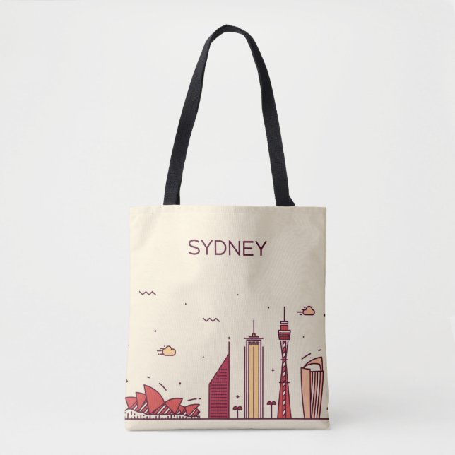 Sydney, Australia | Doodle Skyline Tote Bag (Front)