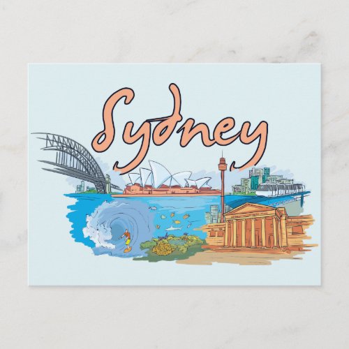 Sydney Australia Famous City Postcard
