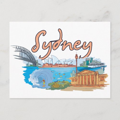 Sydney Australia Famous City Postcard