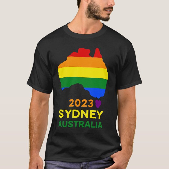 Sydney Australia Gay and Lesbian Pride T-Shirt (Front)