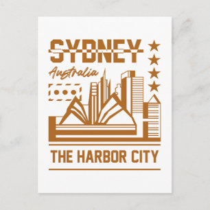 Sydney Australia Harbor City Modern Skyline Design Postcard