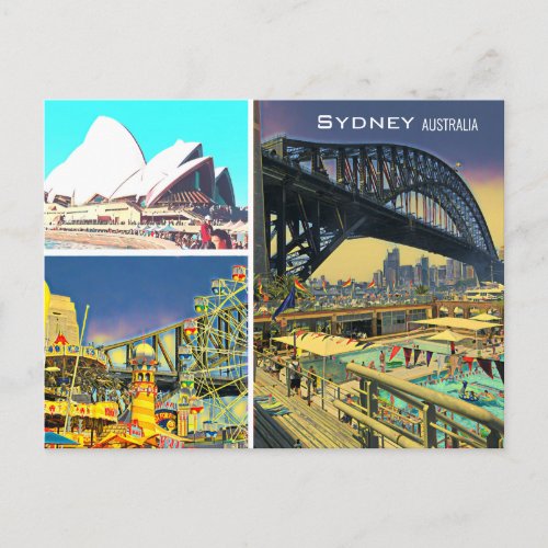 Sydney Australia icons Postcard