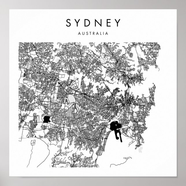 Sydney Australia Minimal Modern Street Map Poster (Front)