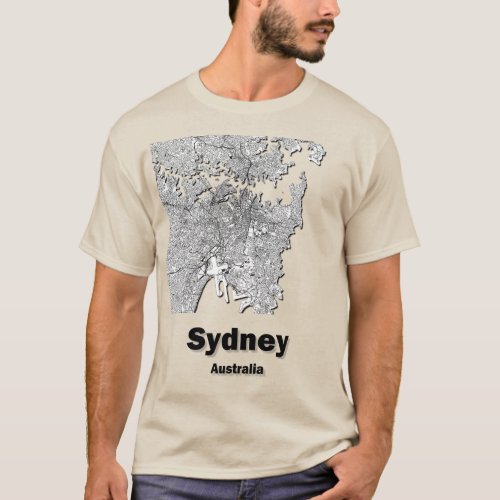Sydney Australia minimalistic streets map T_Shirt