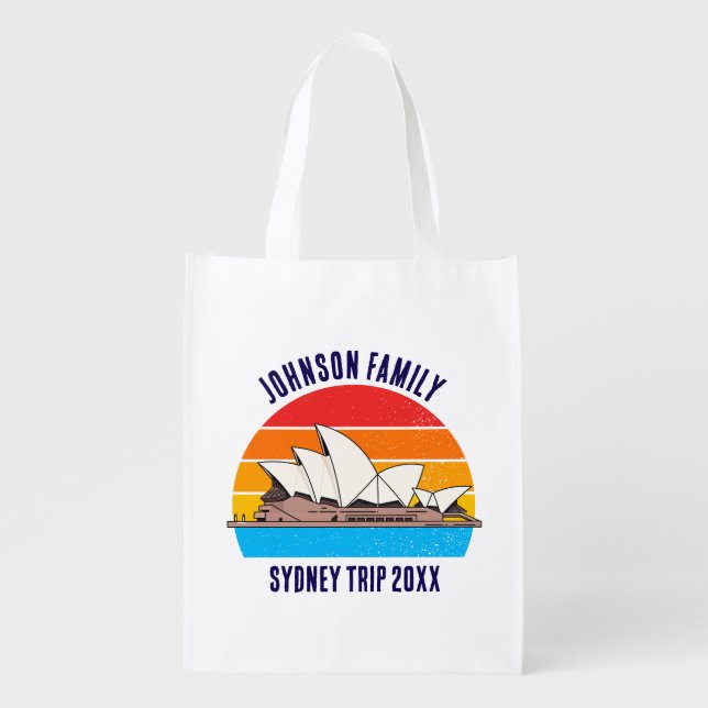 Sydney Australia Opera House Custom Trip Grocery Bag (Front)