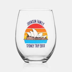 Sydney Australia Opera House Personalized Stemless Wine Glass