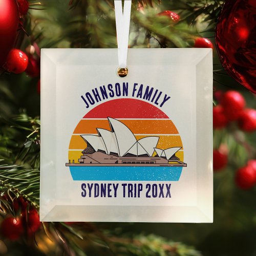 Sydney Australia Opera House Personalized Vacation Glass Ornament