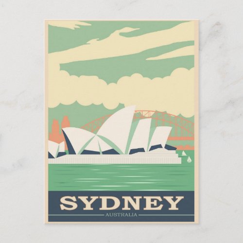 Sydney Australia Opera House Vintage Travel Postcard