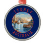 Sydney Australia Retro Distressed Circle Metal Ornament