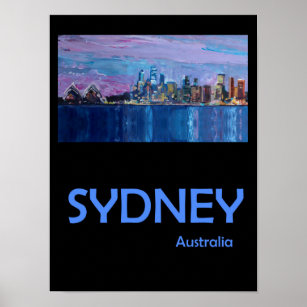 Sydney Australia Retro Travel Poster