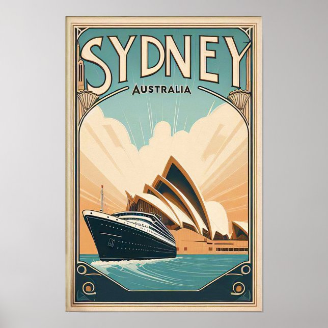 Sydney Australia Retro Travel Poster (Front)