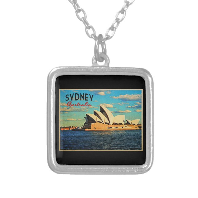 Sydney Australia Silver Plated Necklace (Front)