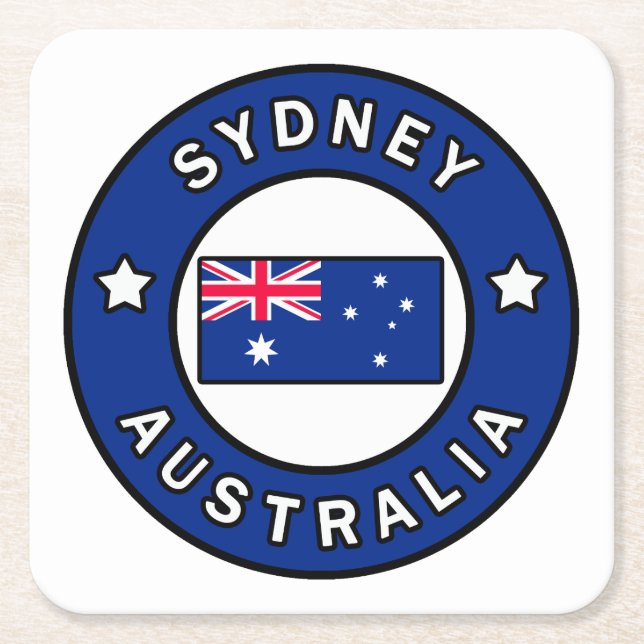Sydney Australia Square Paper Coaster (Front)