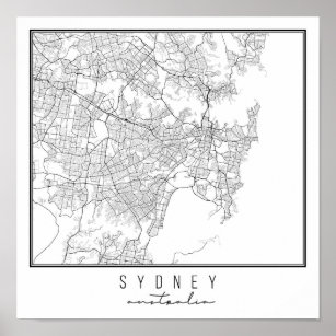 Sydney Australia Street Map Poster